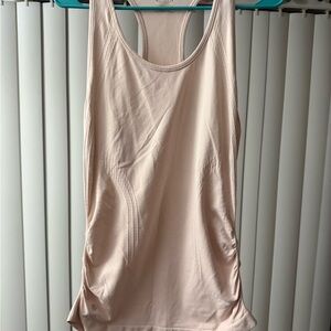 Athleta Racerback Ruched Light Pink Athletic Tank Top Medium